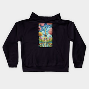 Starry Paris Nights: Van Gogh's Eiffel Symphony Kids Hoodie